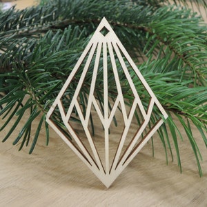 Wooden pendant / ball Christmas tree decoration made of wood / wooden decoration geometric Christmas tree / pendant Christmas