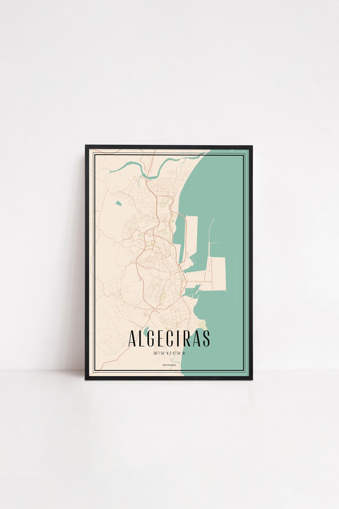 Algeciras Poster Wall Art Print Map City Map Print City Map Art World ...