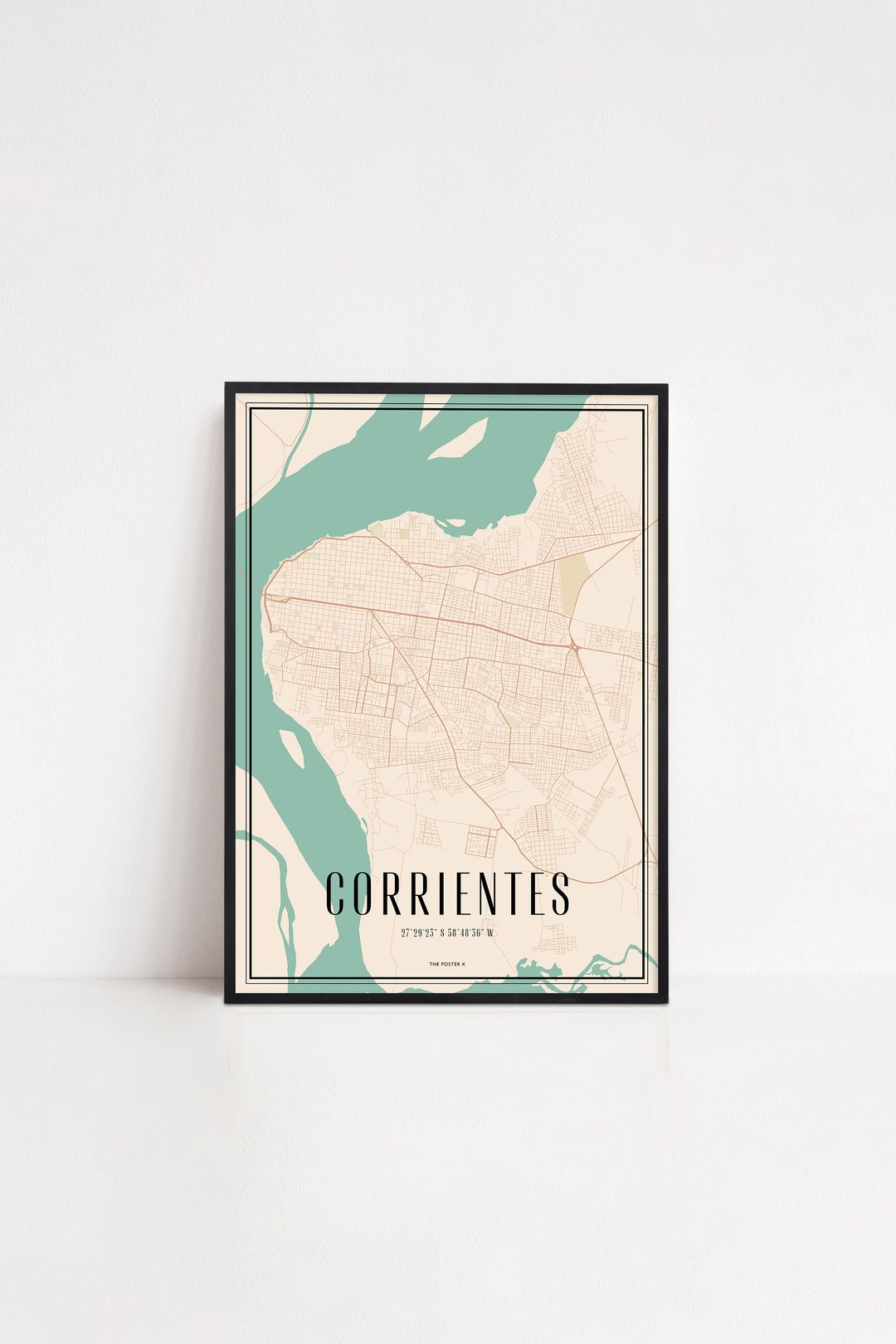 Corrientes Poster Wall Art Print Map City Map Print City Map Art World ...