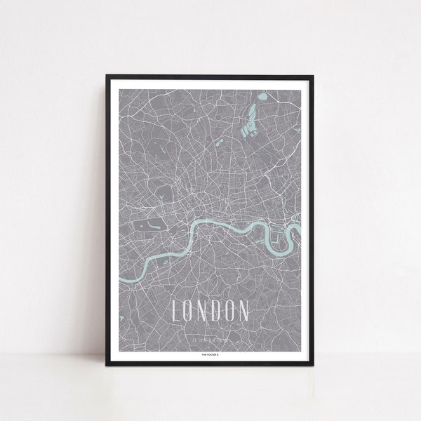 London Poster Wall Art Print Map | City Map Print | City Map Art | World Traveler Map | Traveler Gift