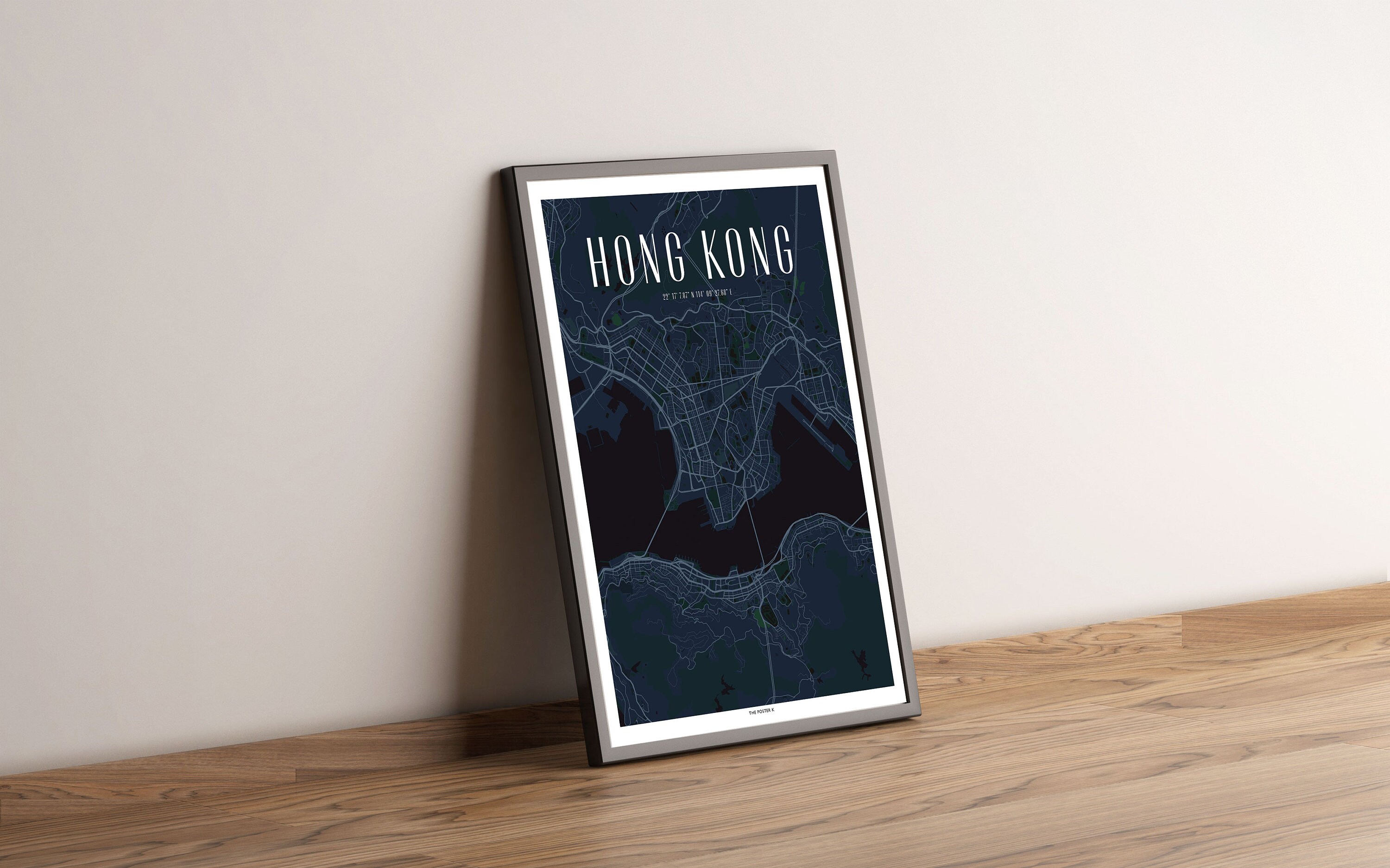 Hong Kong Poster Wall Art Print Map City Map Print City | Etsy