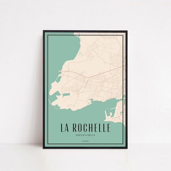 La-Rochelle Poster Wall Art Print Map | City Map Print | City Map Art | World Traveler Map | Traveler Gift