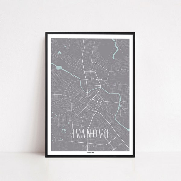 Ivanovo Poster Wall Art Print Map | City Map Print | City Map Art | World Traveler Map | Traveler Gift