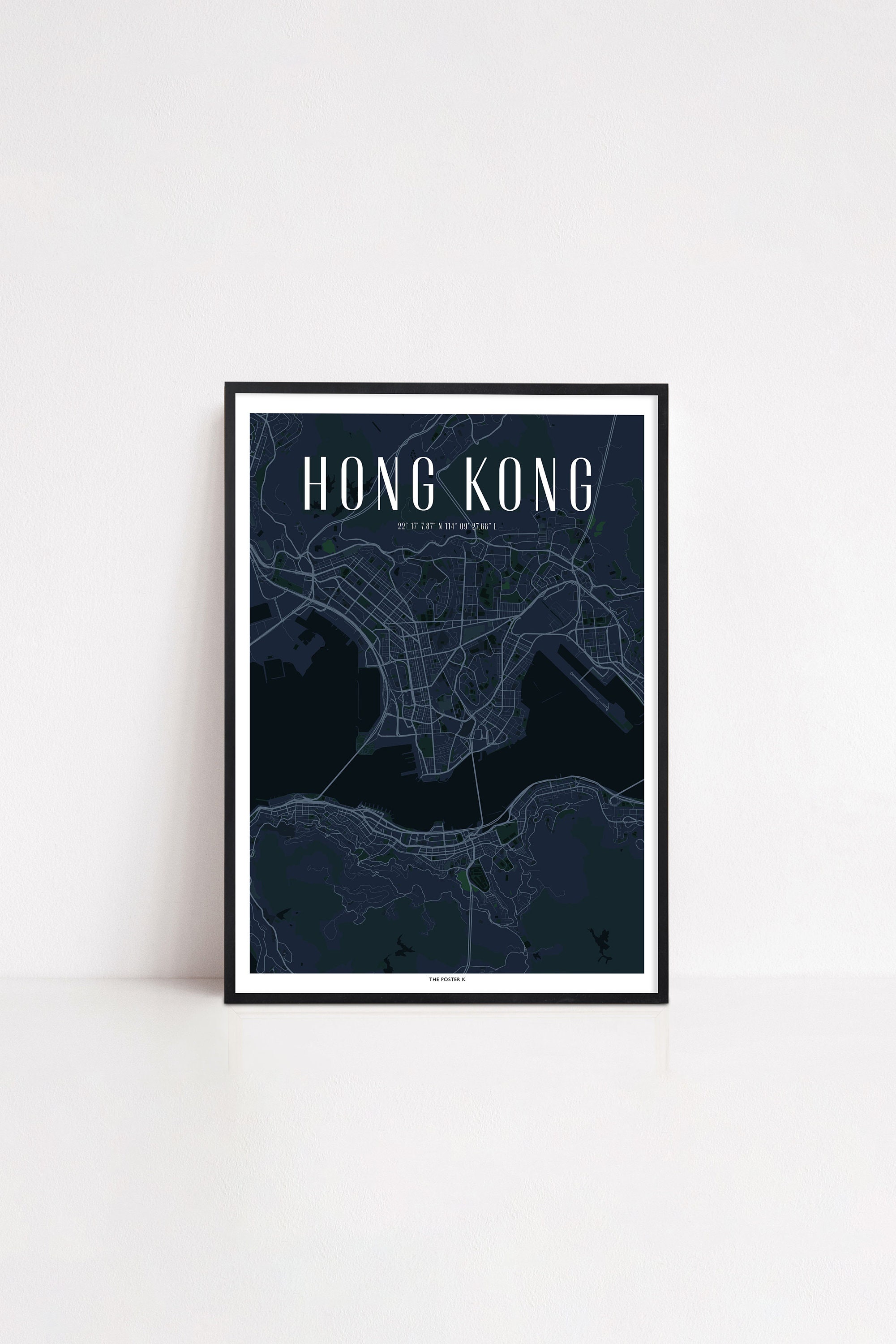 Hong Kong Poster Wall Art Print Map City Map Print City | Etsy