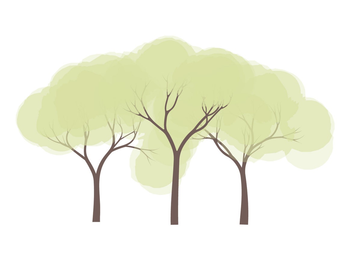 144 Set of Flat Vector Trees Clipart Flat Vector Plant Illustration ...