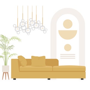 460 Flat vector illustration Furniture and decor elements Bedroom Living room Bathroom Kitchen Hallway AI Png Svg 画像 10