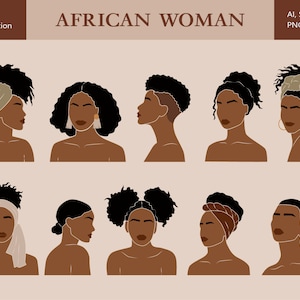 African Woman SVG, Black Woman Clipart, Feminine vector clipart, African Female Print , Abstract Female PNG, Commercial use