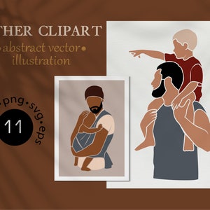 11 Father Day Svg, Father&#39;s Clipart,  Abstract Black Men Svg, Fathers day design, Afro Male Png, Male Clipart, African American Man Clipart