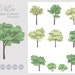 10 Set of Flat Vector Trees Clipart - Flat Vector Plant Illustration ...