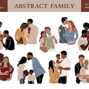 12 Abstract Family Clipart, Mother&#39;s Day, Father&#39;s Day, Pregnant Woman, Pregnant Family, SVG clipart, Nursery prints, Commercial use