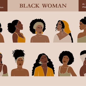 African Woman SVG, Black Woman Clipart, Feminine vector clipart, African Female Print , Abstract Female PNG, Commercial use