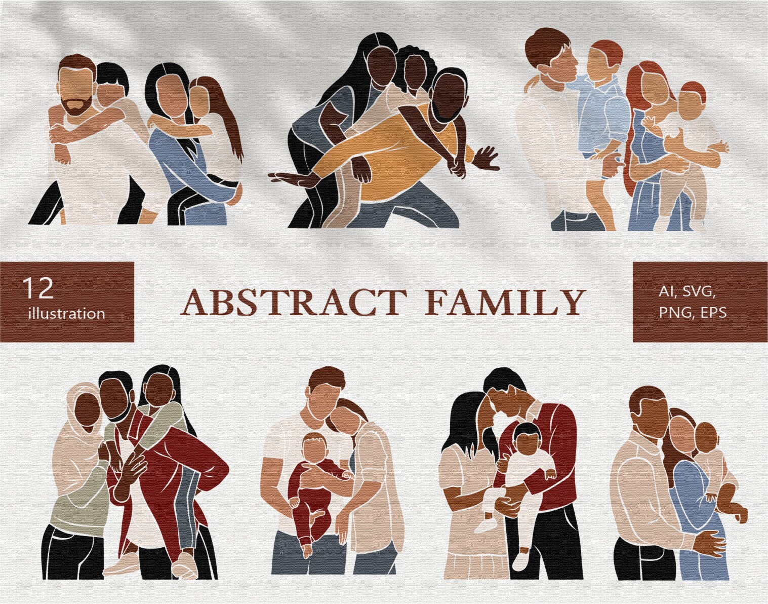 98 Abstract Family Clipart Mother's Day Father's Etsy