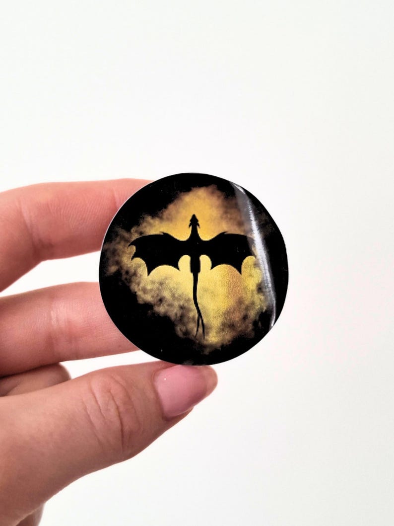 Fourth Wing inspired Dragon Sticker, Iron Flame Kindle Decor, Romantasy Merch (4.5cm) image 2