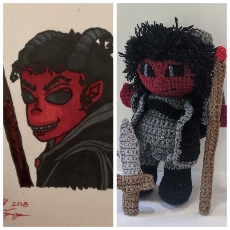 Custom DND Crochet Character 9 Inches Etsy
