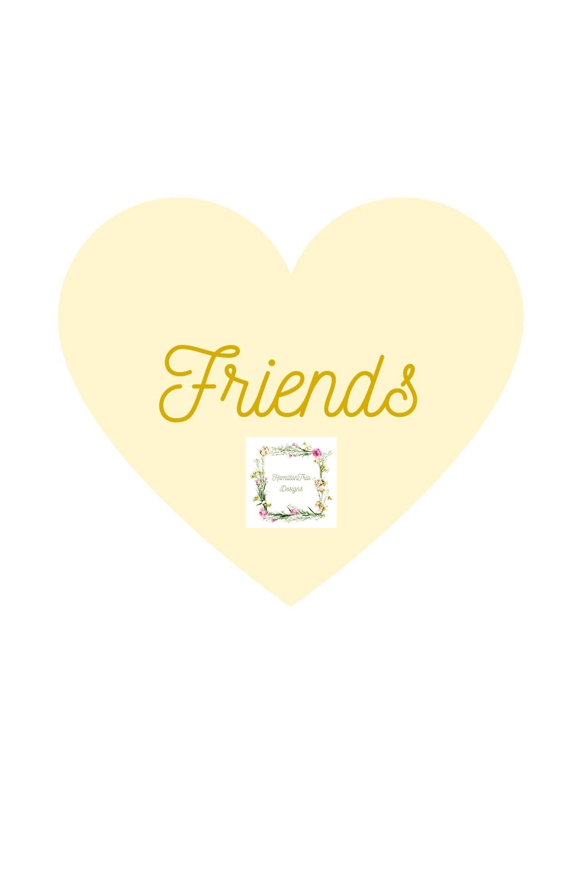 Friends Yellow Heart Digital Prints | Etsy