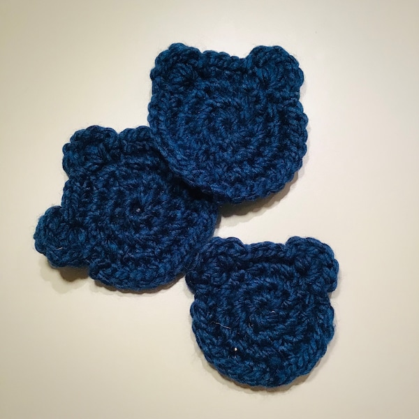 Crochet Petrol Blue Bear Coasters