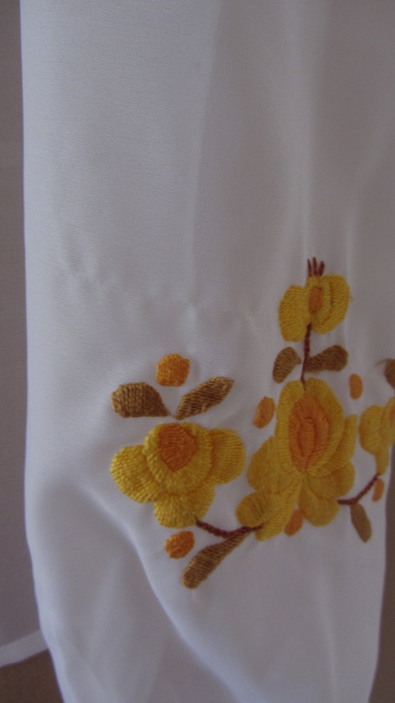 70s long sleeve peasant blouse hand embroidery an… - image 5