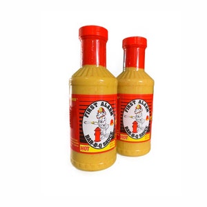 BBQ Sauce - Hot Mustard Base - Twin Pack Of 2 - First Alarm Bar-B-Q Sauce - Marinade -Grill Master Gift -  Gift for Cook, Hostess Gift