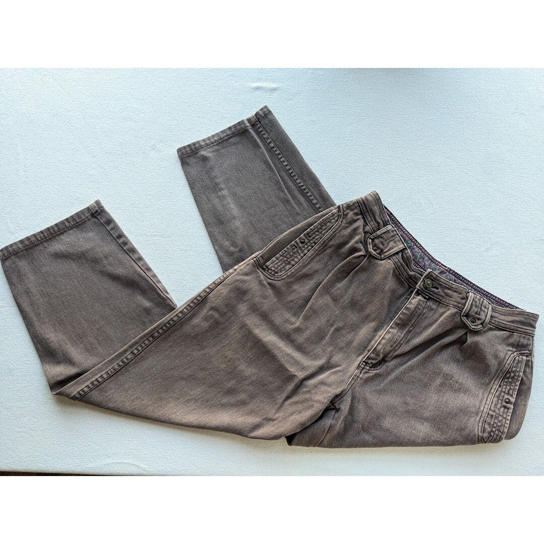 Women's Vintage 80s Zeppelin Jeans Size 34M Brown Pleated Tapered Leg