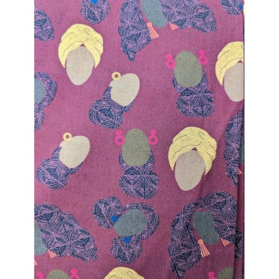 8 Yards African American Cultural Pride Black Faces Cotton Fabric Red NEW