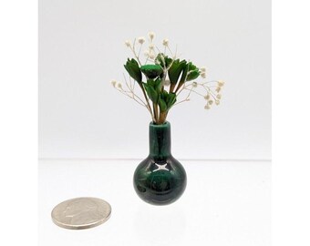 1:12 Miniature Dollhouse Floral Arrangement Ceramic Vase Arrangement Cottagecore