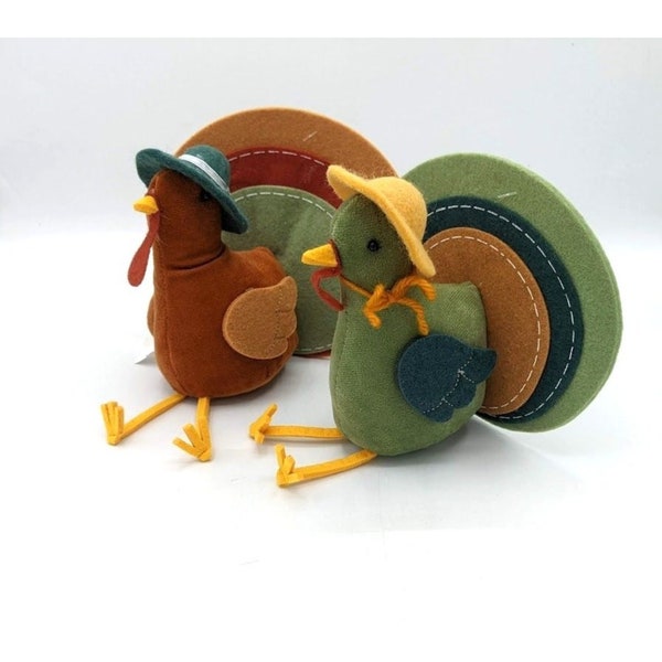 2 Set Target Thanksgiving Fabric Felt Turkey Fall Autumn Bullseye Playground NEW