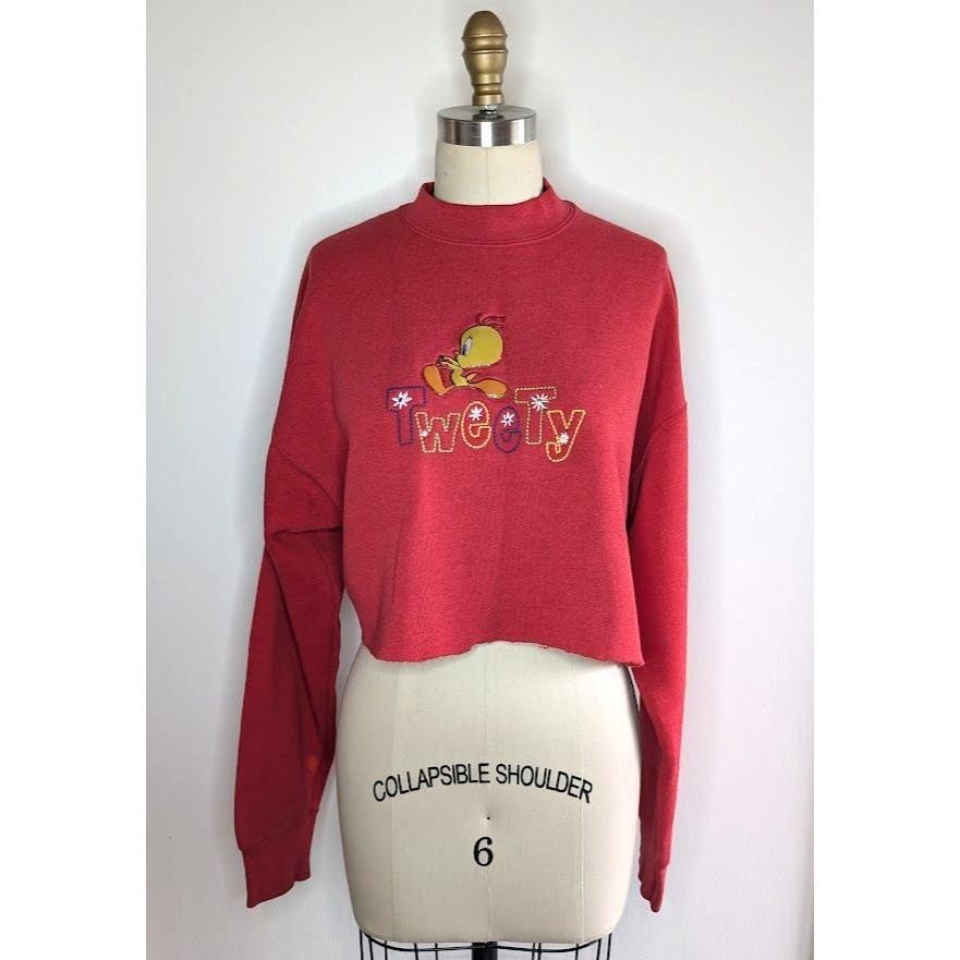 Looney tunes cropped sweatshirt hot sale