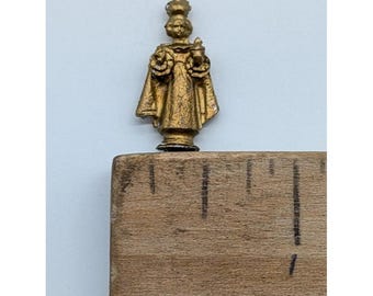 1:12 Doll House Miniature Infant Jesus of Prague Pot Metal Statue Pocket Signed
