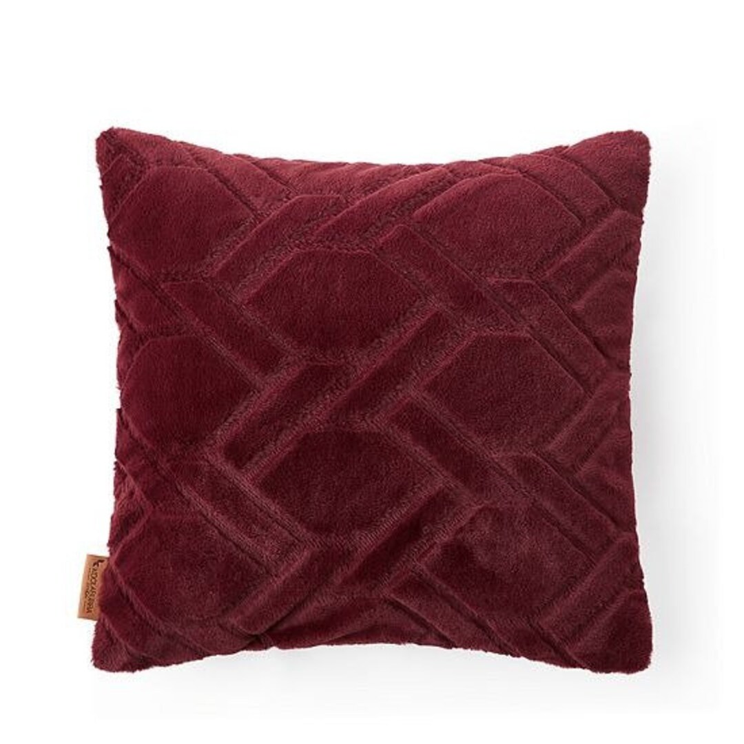 Koolaburra by Ugg Candice Faux Fur Throw Pillow Merlot Red Decorative