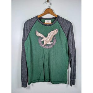 Y2K American Eagle Shirt Men's Size Medium Embroidered Logo Graphic Distressed