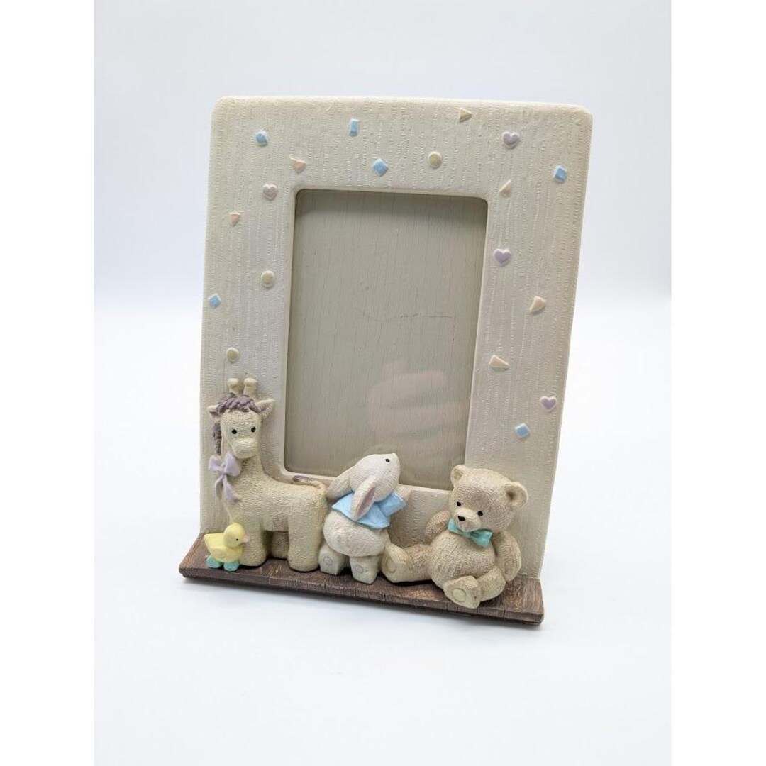 Vintage Burnes of Boston 3D Picture Frame Album 4x5 Nursery Baby Bunny ...