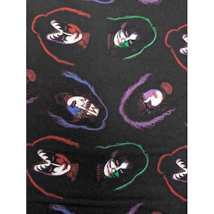 9.9 Yards Bolt Kiss Rock Band Faces Cotton Fabric Gene Simmons Peter Criss NEW