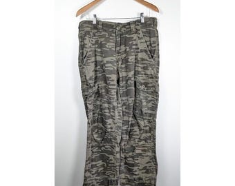 Vintage Steve & Barry's Mens Camo Cargo Pants 33x27 Camouflage Utility Hunting