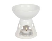 White Ceramic Modern Geometric Wax Warmer