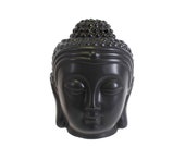 Black Ceramic Buddha Head Wax Warmer