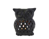 Black Ceramic Archimedes Owl Wax Warmer