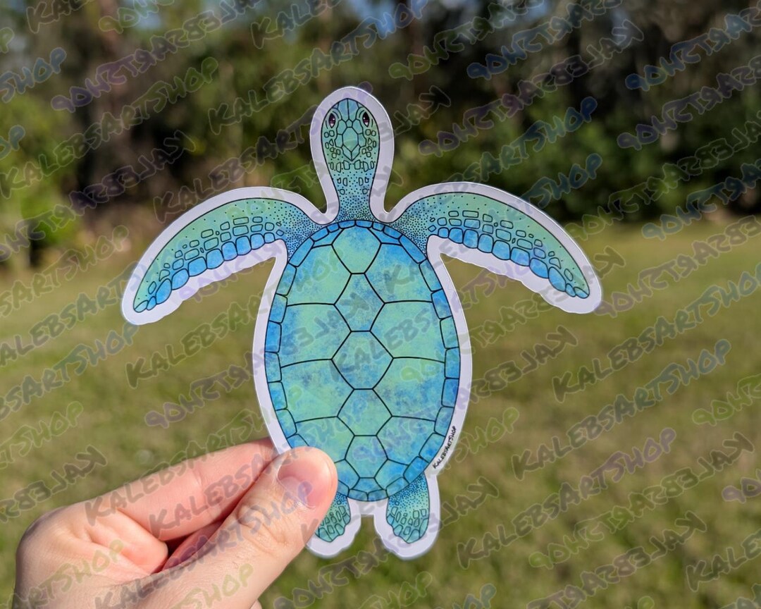 Sea Turtle 5" Vinyl Sticker - Ocean Animal Decal, Waterproof Beach ...