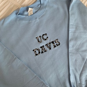 UC Davis Sweatshirt Cowprint Embroidered Crewneck!