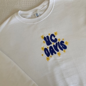 UC Davis Sweatshirt Floral Embroidered Design