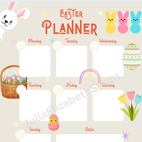 Easter 2024 Planner | Digital Planner | IPad planner | Printable planner | Weekly planner | Instant Download | GoodNotes Planner