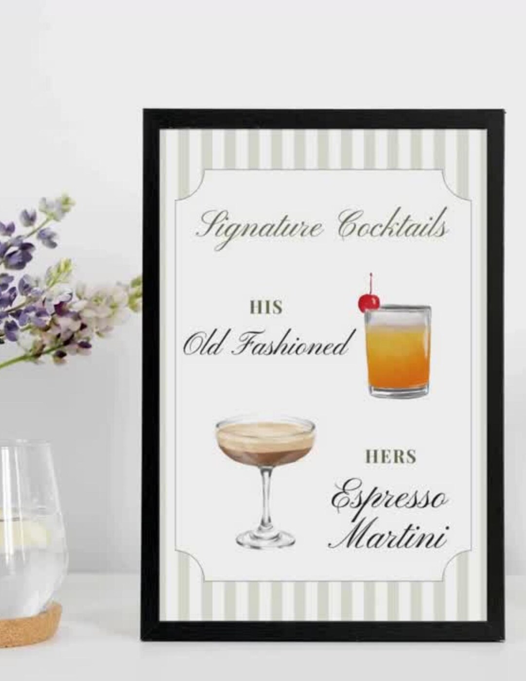 Editable Signature Cocktail Sign Template - Etsy