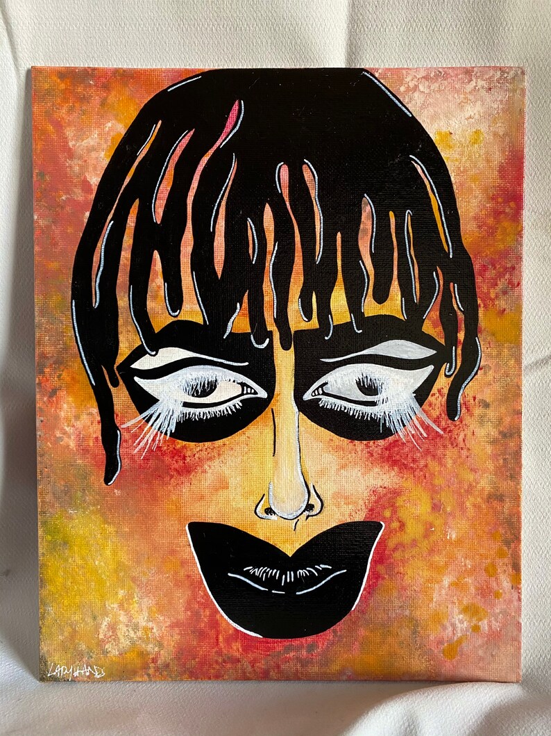 Leigh Bowery ORIGINAL BRILLIANCE Acrylic and Watercolor on Canvas Board 8x10
