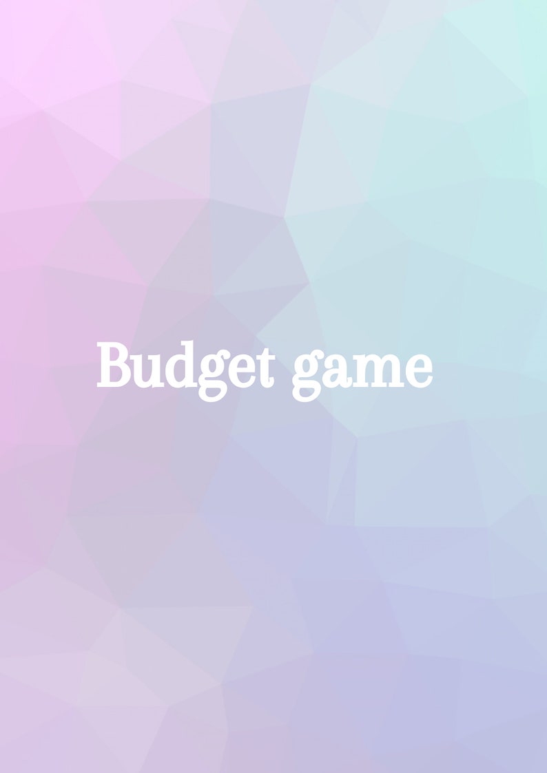 Printable Budget Game for Children Learn About Money PDF - Etsy