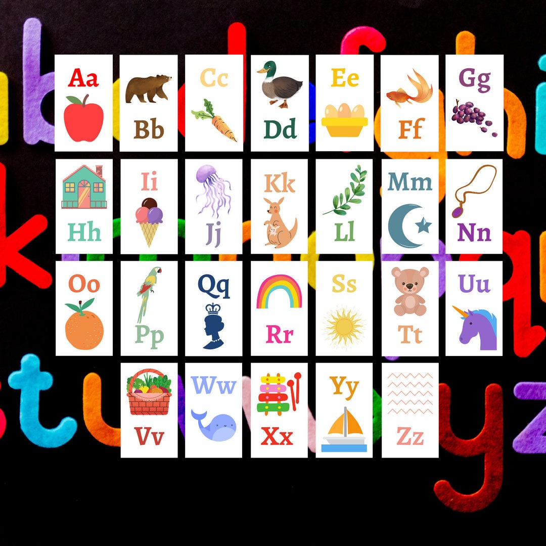 Alphabet printable flashcards for kids learn the alphabet a z etsy