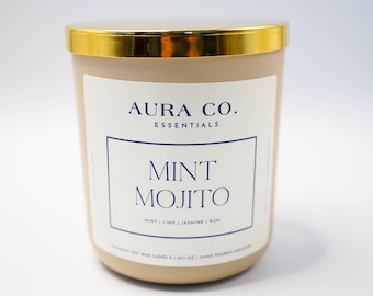 Mint Mojito | Bougie à la cire de soja à la noix de coco | | parfums modernes Parfums de luxe | | parfums d’ambiance Décoration intérieure