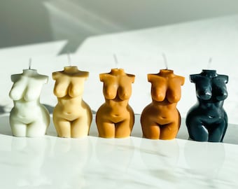 Curvy Female Form Soy Candle, Body Positive Decor