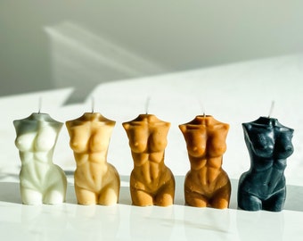 Organic Soy Wax Female Body Candle, Body Positive Art