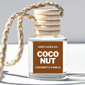 Coconut Car Freshener Diffuser, Hanging Car Freshener, Air Freshener, Refillable Car Accessories