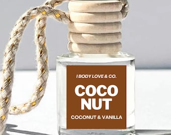 Coconut Car Freshener Diffuser: Refillable Hanging Air Freshener