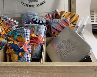 Mini Journal/travel sketchbook/diary 6x4cm/Pocket diary/up cycled denim cover unique gifts